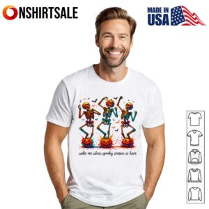 Wake Me When Its Halloween Funny Dancing Skeleton Halloween T-Shirt