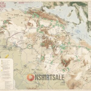 The Sahara 1800’s Where To Find Water, Oases, Travel Times And Contemporary Curiosities, Such As Haunted Mountains Poster And Canvas Horizontal